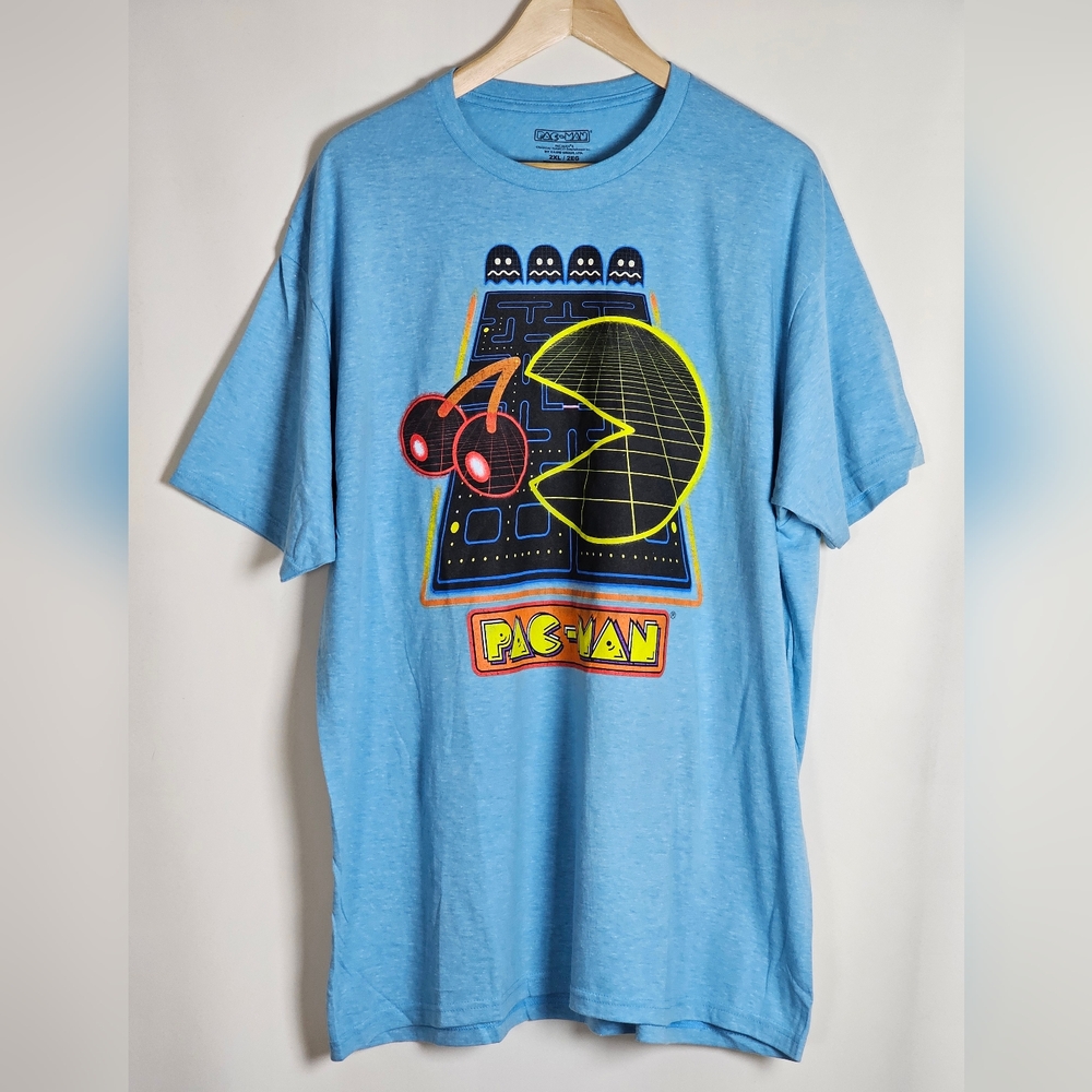 PAC-MAN Blue Crew Neck T-shirt NWOT XXL